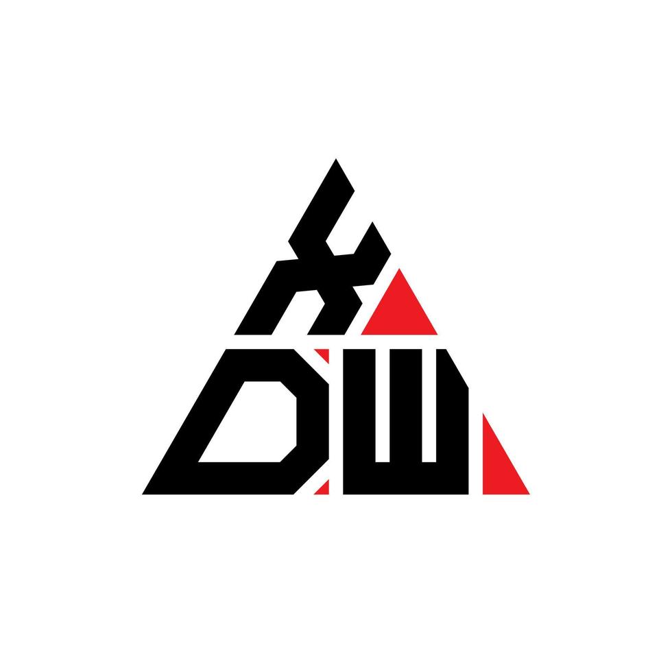 design de logotipo de letra de triângulo xdw com forma de triângulo. monograma de design de logotipo de triângulo xdw. modelo de logotipo de vetor de triângulo xdw com cor vermelha. logotipo triangular xdw logotipo simples, elegante e luxuoso.