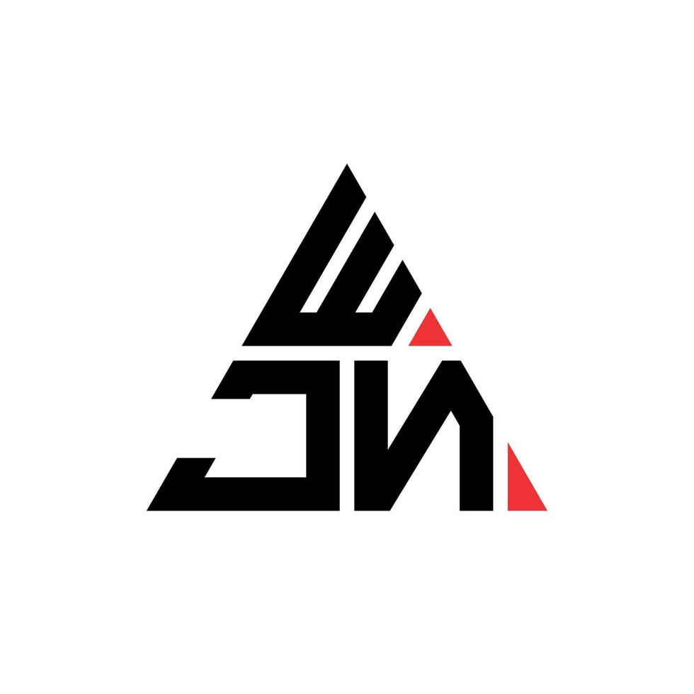 design de logotipo de letra triângulo wjn com forma de triângulo. monograma de design de logotipo de triângulo wjn. modelo de logotipo de vetor de triângulo wjn com cor vermelha. logotipo triangular wjn logotipo simples, elegante e luxuoso.