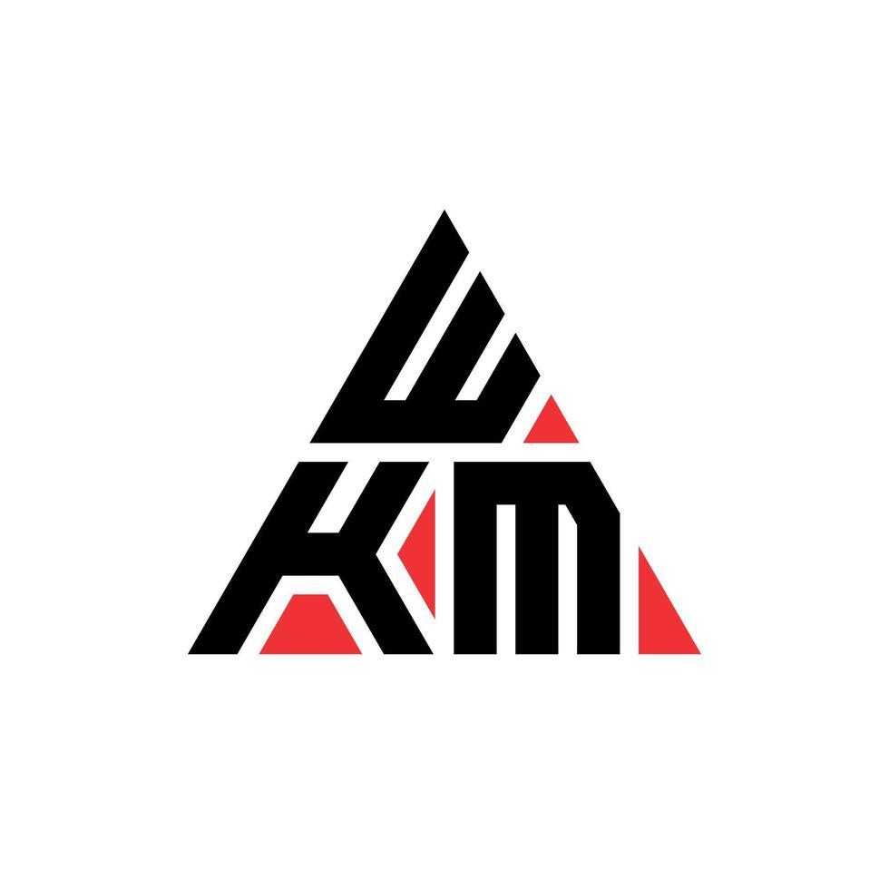 design de logotipo de letra triângulo wkm com forma de triângulo. monograma de design de logotipo de triângulo wkm. modelo de logotipo de vetor de triângulo wkm com cor vermelha. logotipo triangular wkm logotipo simples, elegante e luxuoso.
