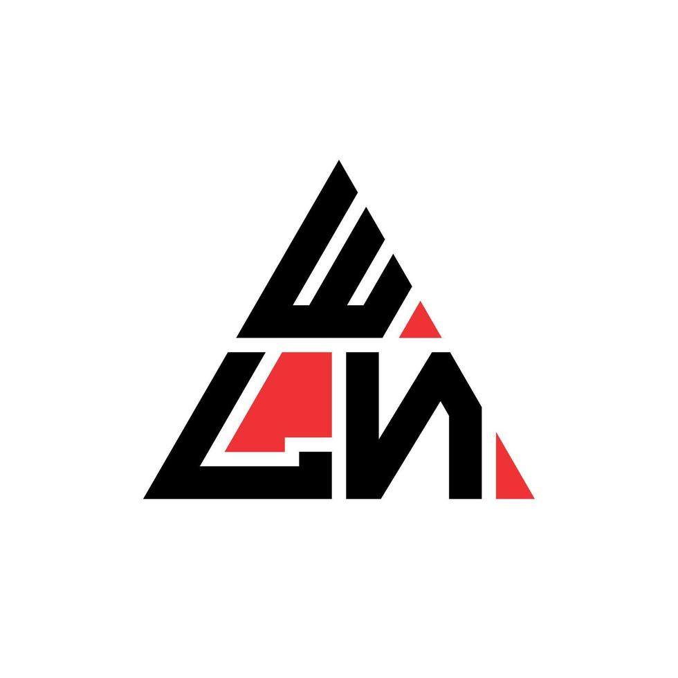 design de logotipo de letra triângulo wln com forma de triângulo. monograma de design de logotipo de triângulo wln. modelo de logotipo de vetor wln triângulo com cor vermelha. logotipo triangular wln logotipo simples, elegante e luxuoso.
