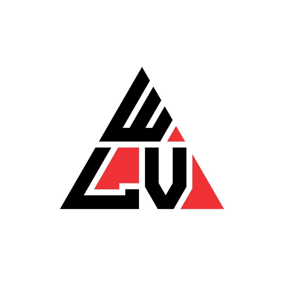 design de logotipo de letra triângulo wlv com forma de triângulo. monograma de design de logotipo de triângulo wlv. modelo de logotipo de vetor de triângulo wlv com cor vermelha. logotipo triangular wlv logotipo simples, elegante e luxuoso.