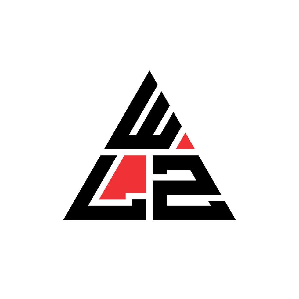 design de logotipo de letra triângulo wlz com forma de triângulo. monograma de design de logotipo de triângulo wlz. modelo de logotipo de vetor de triângulo wlz com cor vermelha. logotipo triangular wlz logotipo simples, elegante e luxuoso.