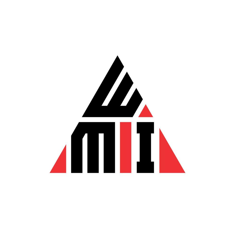 design de logotipo de letra triângulo wmi com forma de triângulo. monograma de design de logotipo de triângulo wmi. modelo de logotipo de vetor de triângulo wmi com cor vermelha. logotipo triangular wmi logotipo simples, elegante e luxuoso.