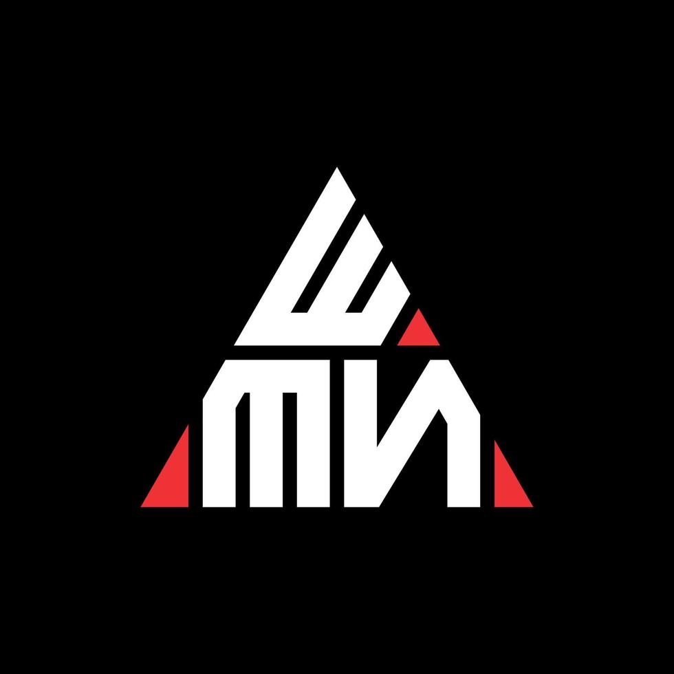 design de logotipo de letra triângulo wmn com forma de triângulo. monograma de design de logotipo de triângulo wmn. modelo de logotipo de vetor de triângulo wmn com cor vermelha. logotipo triangular wmn logotipo simples, elegante e luxuoso.