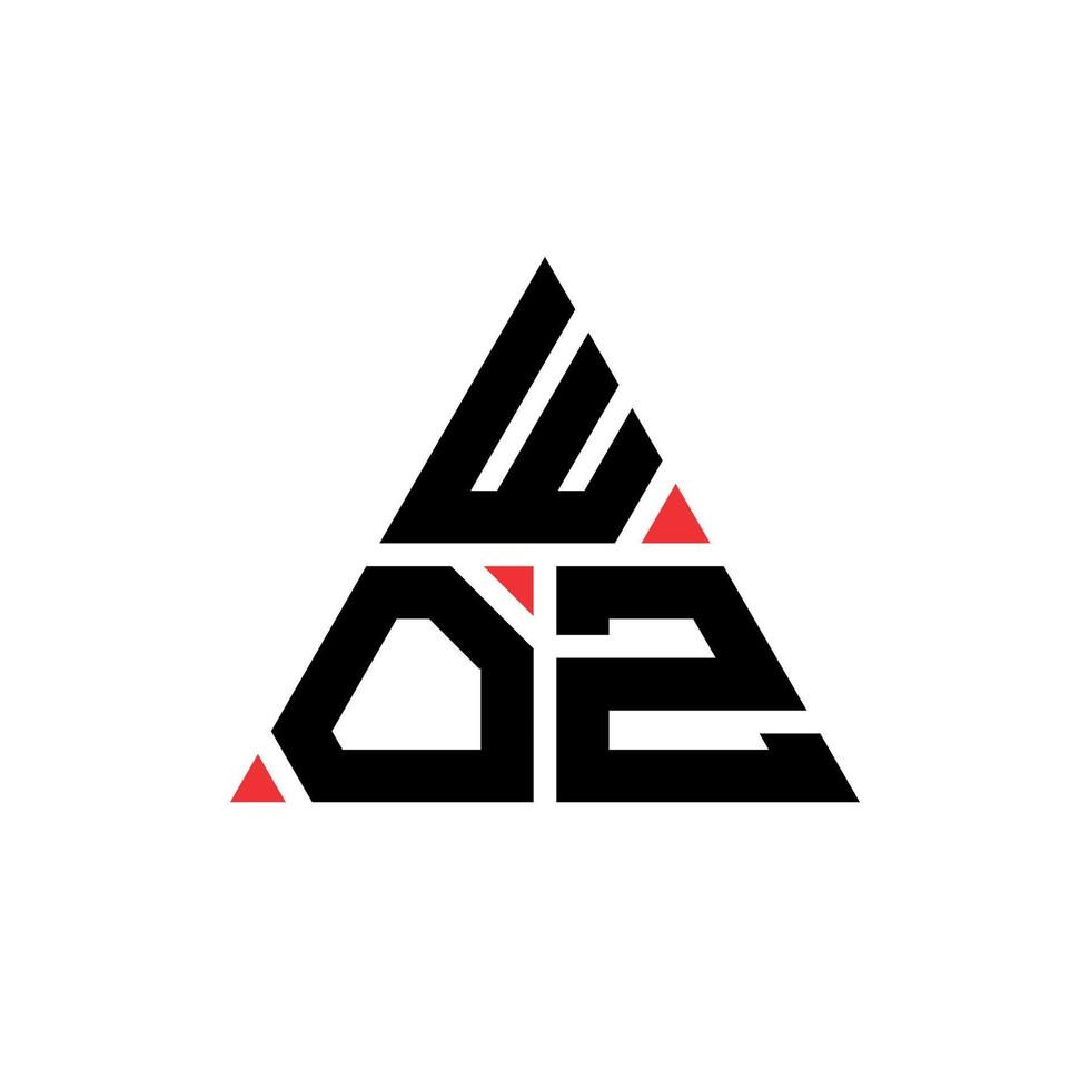 design de logotipo de letra triângulo woz com forma de triângulo. monograma de design de logotipo de triângulo woz. modelo de logotipo de vetor de triângulo woz com cor vermelha. logotipo triangular woz logotipo simples, elegante e luxuoso.
