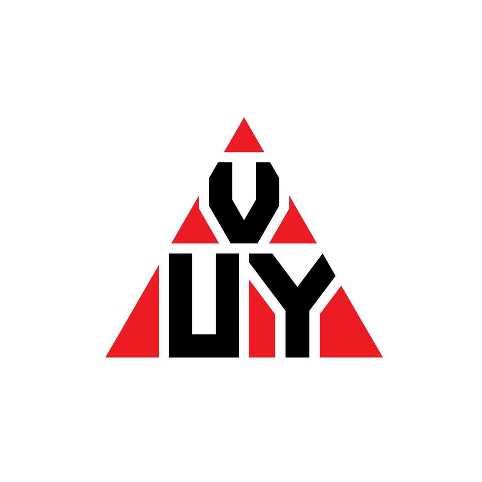 design de logotipo de letra de triângulo vuy com forma de triângulo. monograma de design de logotipo de triângulo vuy. modelo de logotipo de vetor de triângulo vuy com cor vermelha. vuy logotipo triangular logotipo simples, elegante e luxuoso.