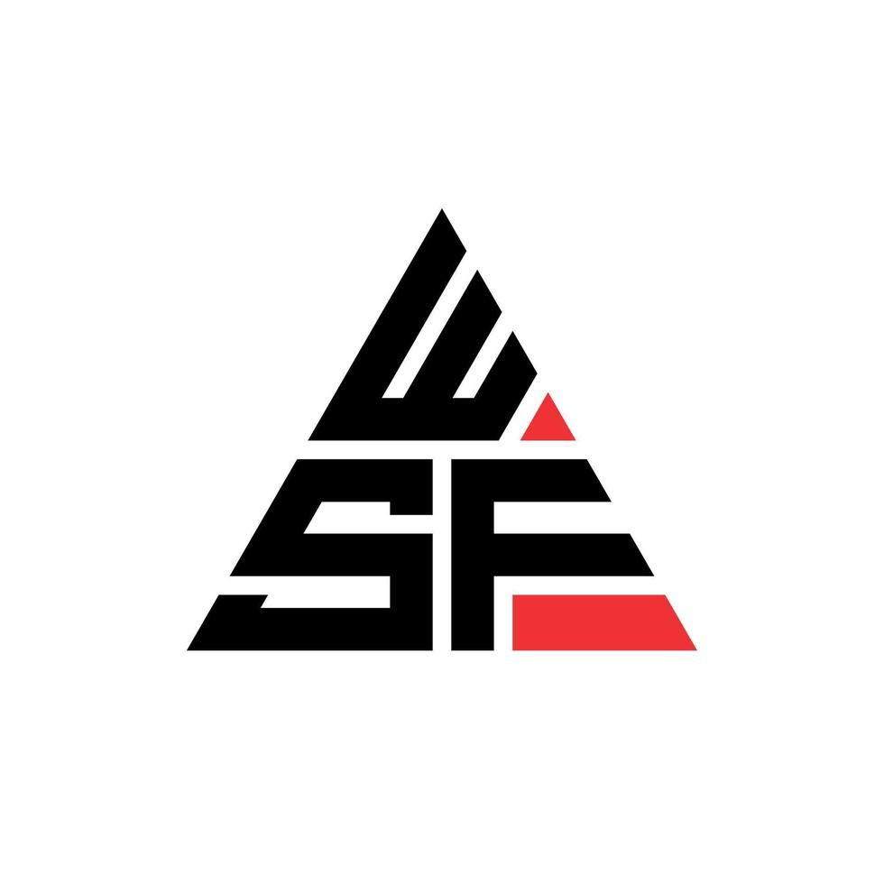 design de logotipo de letra triângulo wsf com forma de triângulo. monograma de design de logotipo de triângulo wsf. modelo de logotipo de vetor de triângulo wsf com cor vermelha. logotipo triangular wsf logotipo simples, elegante e luxuoso.