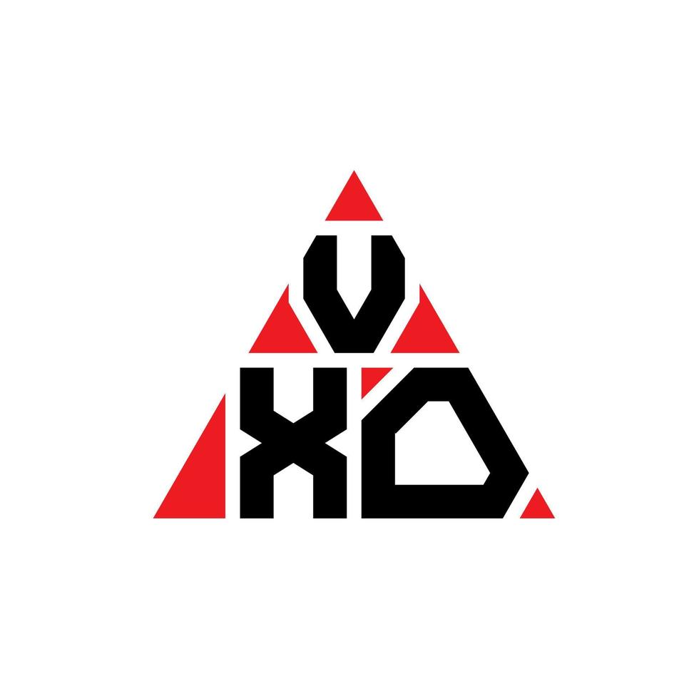 design de logotipo de letra de triângulo vxo com forma de triângulo. monograma de design de logotipo de triângulo vxo. modelo de logotipo de vetor de triângulo vxo com cor vermelha. logotipo triangular vxo logotipo simples, elegante e luxuoso.