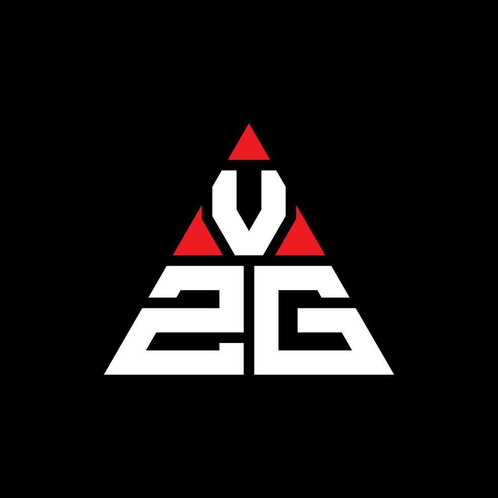 design de logotipo de letra de triângulo vzg com forma de triângulo. monograma de design de logotipo de triângulo vzg. modelo de logotipo de vetor de triângulo vzg com cor vermelha. logotipo triangular vzg logotipo simples, elegante e luxuoso.