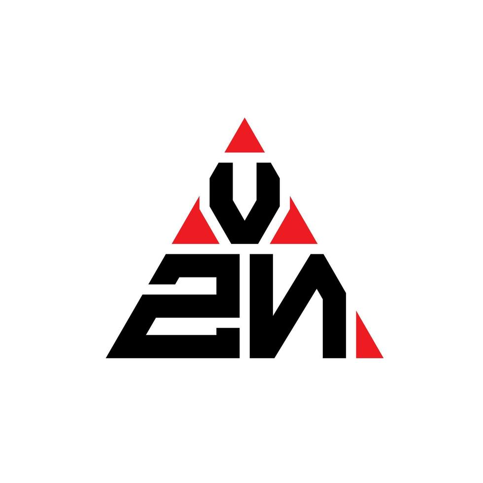 design de logotipo de letra de triângulo vzn com forma de triângulo. monograma de design de logotipo de triângulo vzn. modelo de logotipo de vetor de triângulo vzn com cor vermelha. logotipo triangular vzn logotipo simples, elegante e luxuoso.