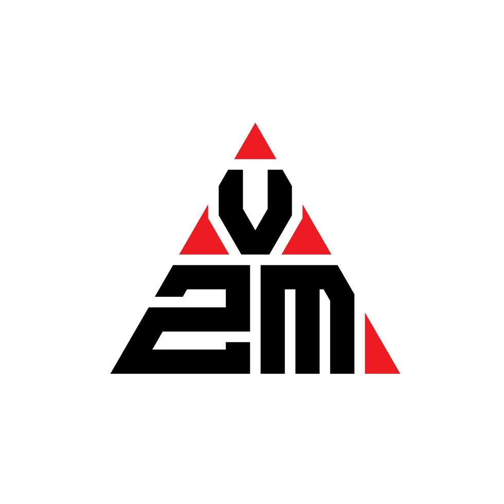 design de logotipo de letra de triângulo vzm com forma de triângulo. monograma de design de logotipo de triângulo vzm. modelo de logotipo de vetor de triângulo vzm com cor vermelha. logotipo triangular vzm logotipo simples, elegante e luxuoso.