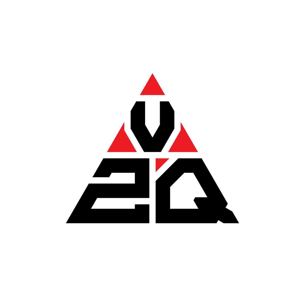 design de logotipo de letra de triângulo vzq com forma de triângulo. monograma de design de logotipo de triângulo vzq. modelo de logotipo de vetor de triângulo vzq com cor vermelha. logotipo triangular vzq logotipo simples, elegante e luxuoso.