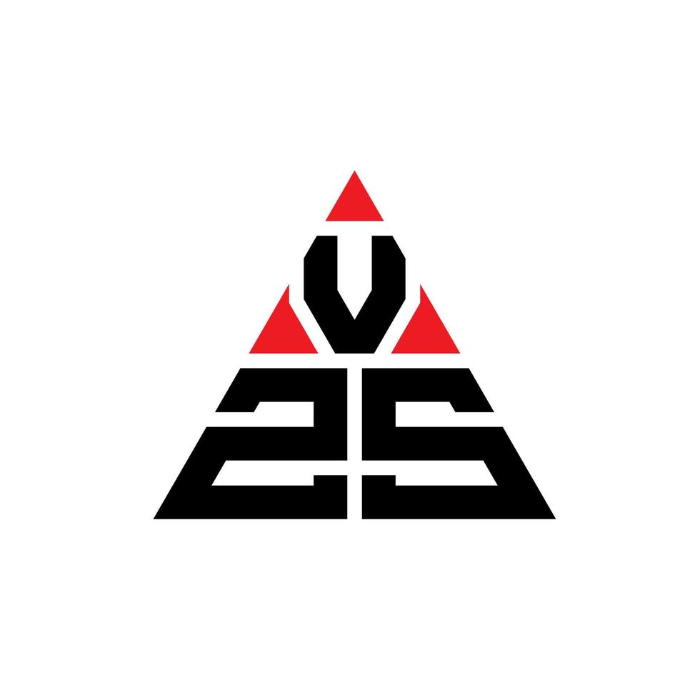 design de logotipo de letra de triângulo vzs com forma de triângulo. monograma de design de logotipo de triângulo vzs. modelo de logotipo de vetor de triângulo vzs com cor vermelha. logotipo triangular vzs logotipo simples, elegante e luxuoso.