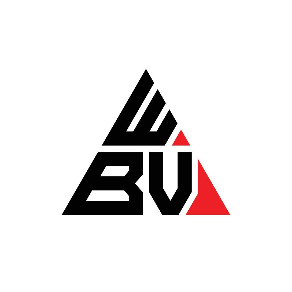 design de logotipo de letra triângulo wbv com forma de triângulo. monograma de design de logotipo de triângulo wbv. modelo de logotipo de vetor de triângulo wbv com cor vermelha. logotipo triangular wbv logotipo simples, elegante e luxuoso. wbv
