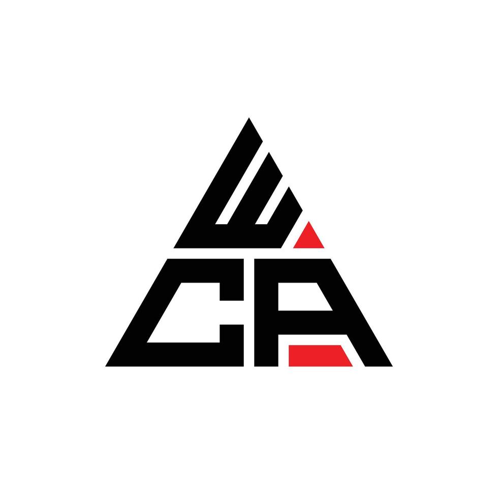 design de logotipo de letra triangular wca com forma de triângulo. monograma de design de logotipo de triângulo wca. modelo de logotipo de vetor wca triângulo com cor vermelha. logotipo triangular wca logotipo simples, elegante e luxuoso. wca