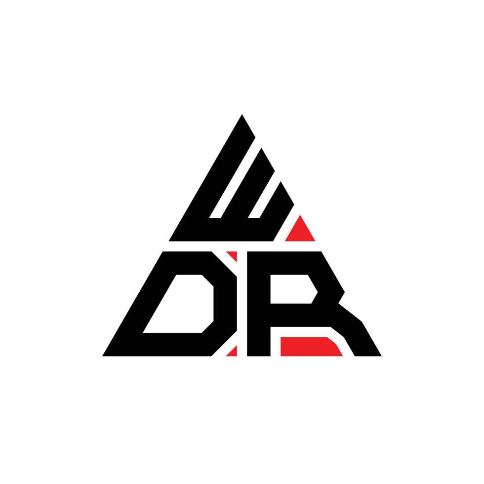 design de logotipo de letra triângulo wdr com forma de triângulo. monograma de design de logotipo de triângulo wdr. modelo de logotipo de vetor triângulo wdr com cor vermelha. logotipo triangular wdr logotipo simples, elegante e luxuoso. wdr