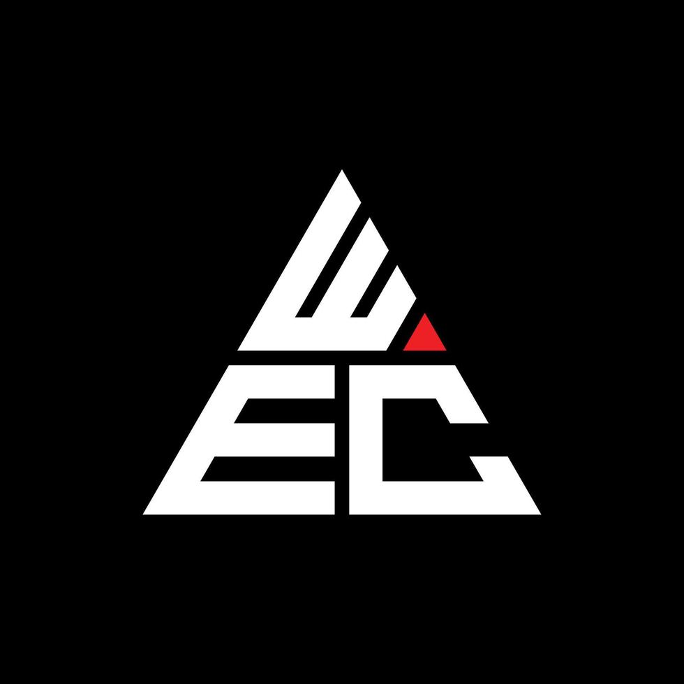 design de logotipo de carta de triângulo wec com forma de triângulo. monograma de design de logotipo de triângulo wec. modelo de logotipo de vetor de triângulo wec com cor vermelha. logotipo triangular wec logotipo simples, elegante e luxuoso. nós