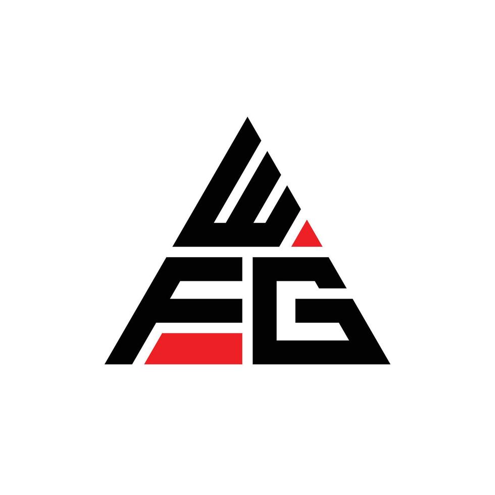 design de logotipo de letra triângulo wfg com forma de triângulo. monograma de design de logotipo de triângulo wfg. modelo de logotipo de vetor de triângulo wfg com cor vermelha. logotipo triangular wfg logotipo simples, elegante e luxuoso. wfg