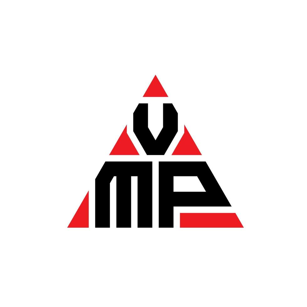 design de logotipo de letra de triângulo vmp com forma de triângulo. monograma de design de logotipo de triângulo vmp. modelo de logotipo de vetor de triângulo vmp com cor vermelha. logotipo triangular vmp logotipo simples, elegante e luxuoso.