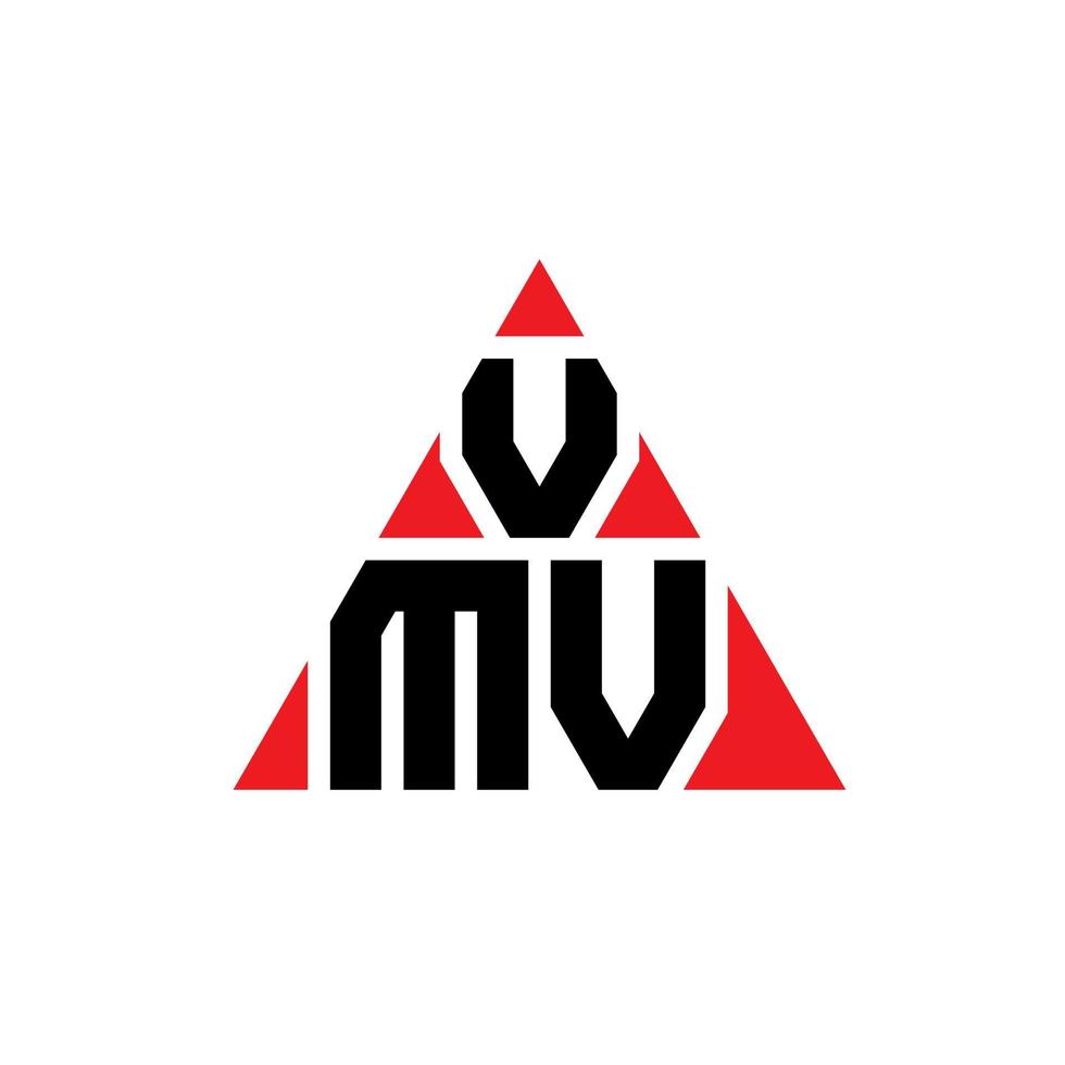 design de logotipo de letra de triângulo vmv com forma de triângulo. monograma de design de logotipo de triângulo vmv. modelo de logotipo de vetor de triângulo vmv com cor vermelha. logotipo triangular vmv logotipo simples, elegante e luxuoso.