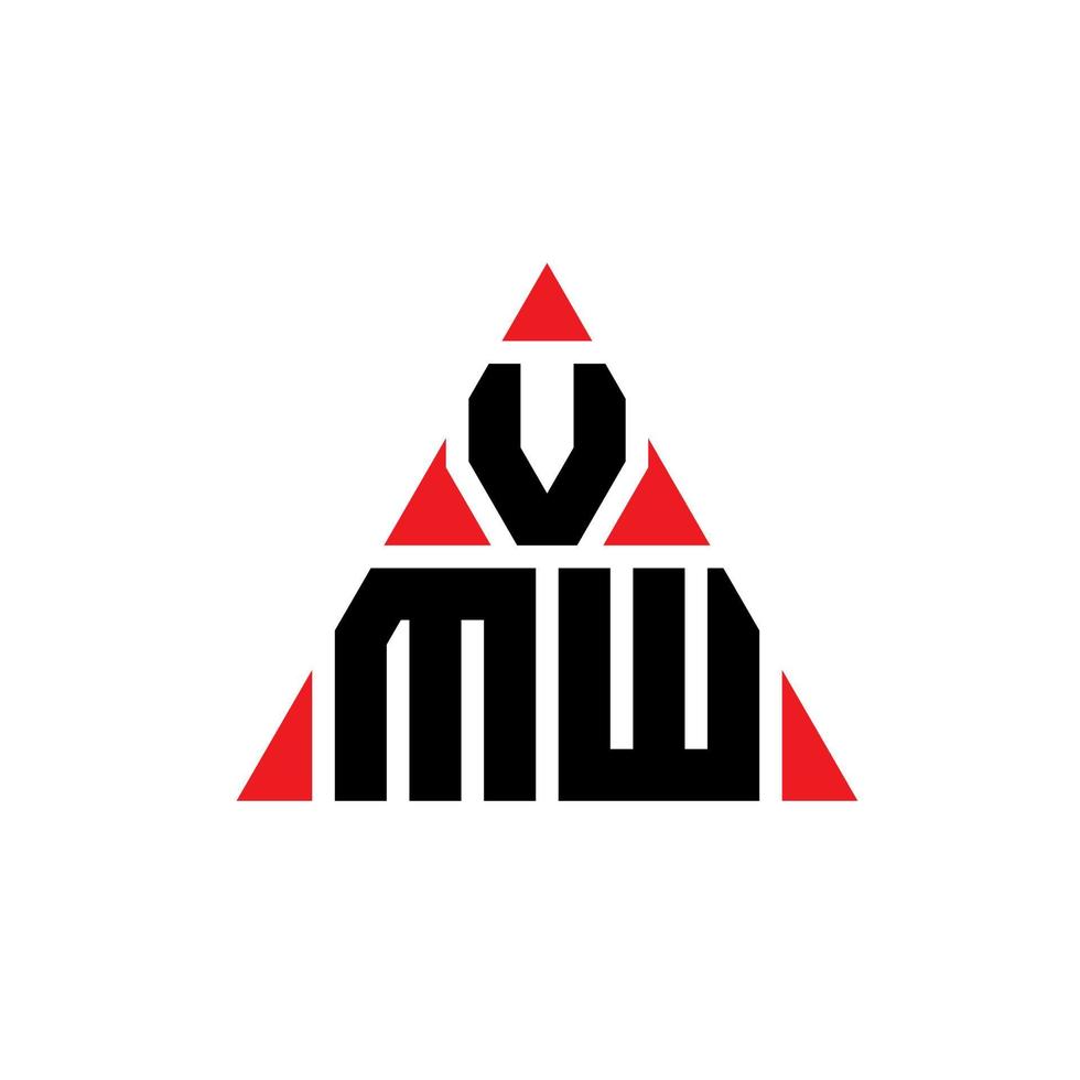 design de logotipo de letra de triângulo vmw com forma de triângulo. monograma de design de logotipo de triângulo vmw. modelo de logotipo de vetor de triângulo vmw com cor vermelha. logotipo triangular vmw logotipo simples, elegante e luxuoso.