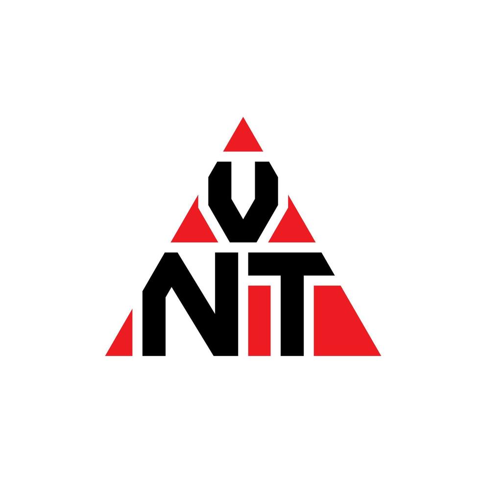 design de logotipo de letra de triângulo vnt com forma de triângulo. monograma de design de logotipo de triângulo vnt. modelo de logotipo de vetor de triângulo vnt com cor vermelha. logotipo triangular vnt logotipo simples, elegante e luxuoso.