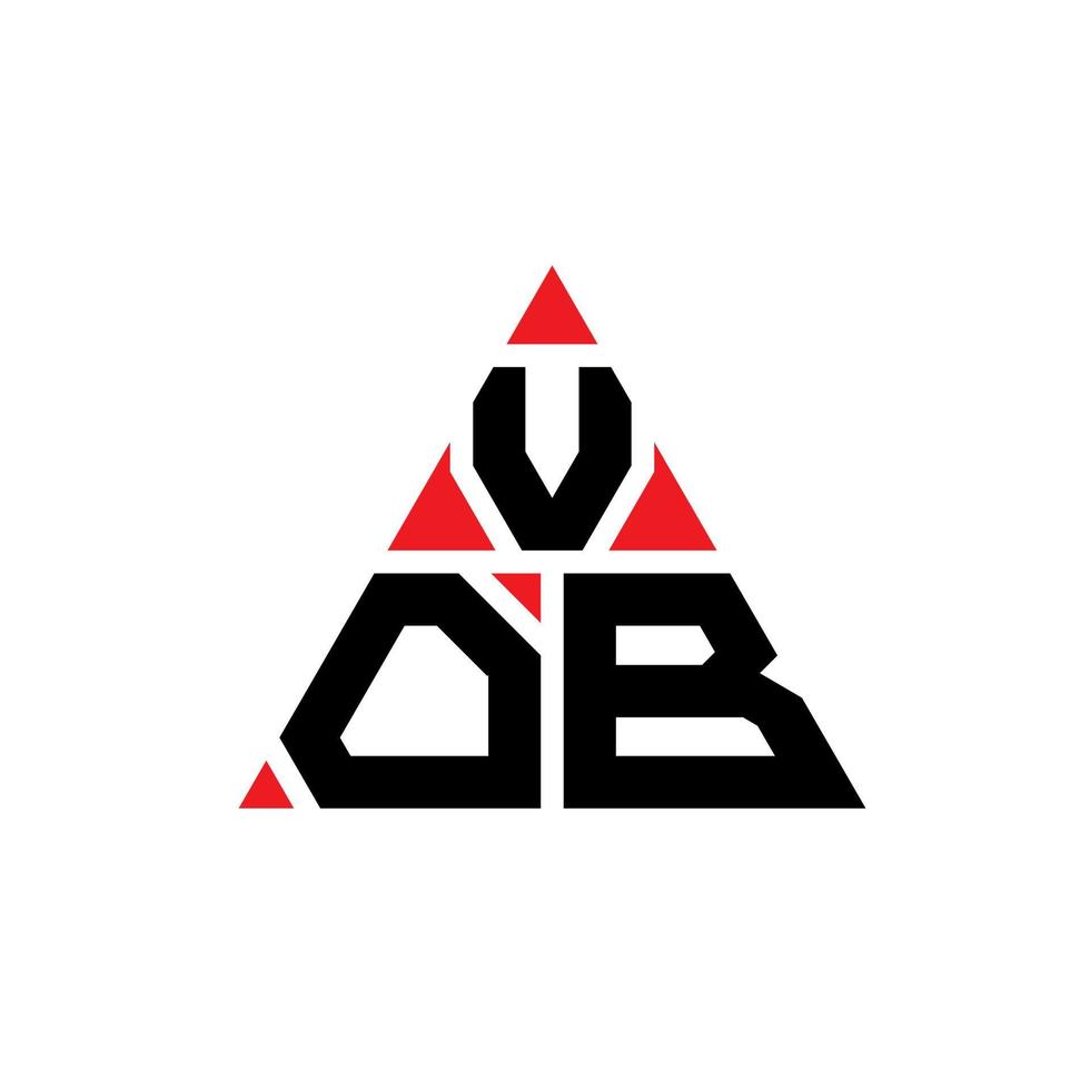 design de logotipo de letra triângulo vob com forma de triângulo. monograma de design de logotipo de triângulo vob. modelo de logotipo de vetor vob triângulo com cor vermelha. vob logotipo triangular logotipo simples, elegante e luxuoso.
