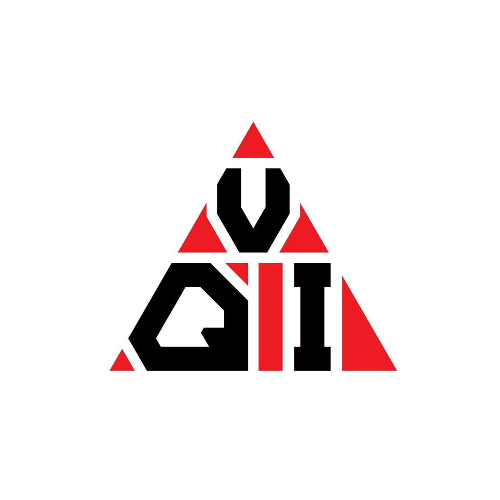 design de logotipo de letra de triângulo vqi com forma de triângulo. monograma de design de logotipo de triângulo vqi. modelo de logotipo de vetor de triângulo vqi com cor vermelha. logotipo triangular vqi logotipo simples, elegante e luxuoso.