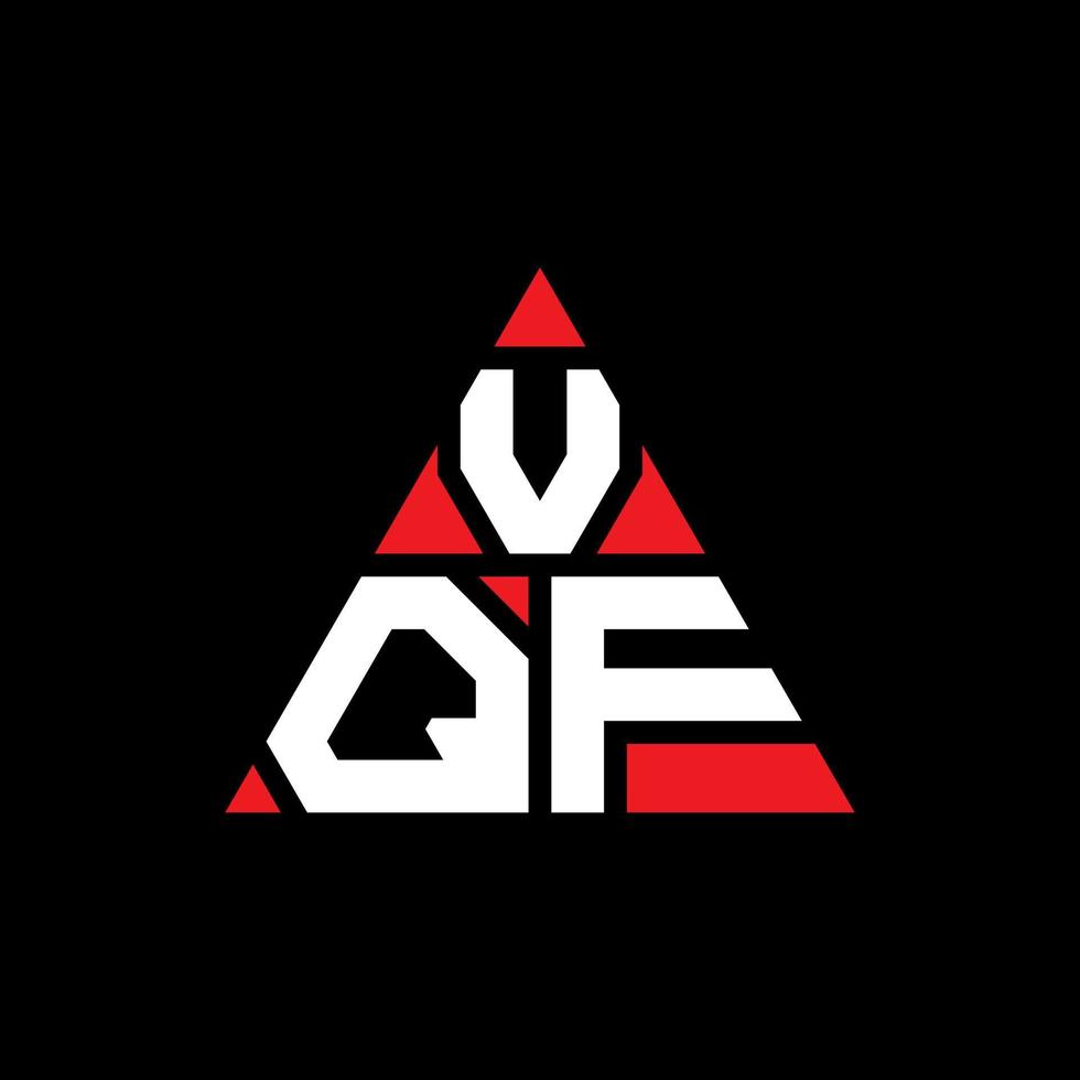 design de logotipo de letra de triângulo vqf com forma de triângulo. monograma de design de logotipo de triângulo vqf. modelo de logotipo de vetor de triângulo vqf com cor vermelha. logotipo triangular vqf logotipo simples, elegante e luxuoso.
