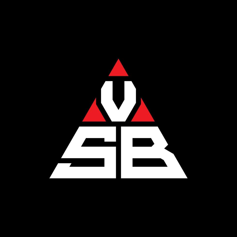 design de logotipo de letra de triângulo vsb com forma de triângulo. monograma de design de logotipo de triângulo vsb. modelo de logotipo de vetor de triângulo vsb com cor vermelha. logotipo triangular vsb logotipo simples, elegante e luxuoso.