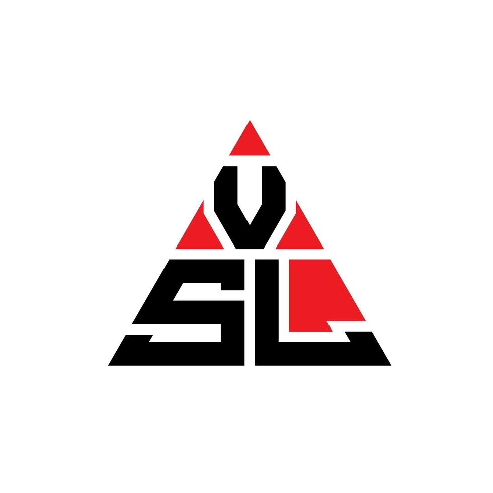 design de logotipo de letra de triângulo vsl com forma de triângulo. monograma de design de logotipo de triângulo vsl. modelo de logotipo de vetor de triângulo vsl com cor vermelha. logotipo triangular vsl logotipo simples, elegante e luxuoso.
