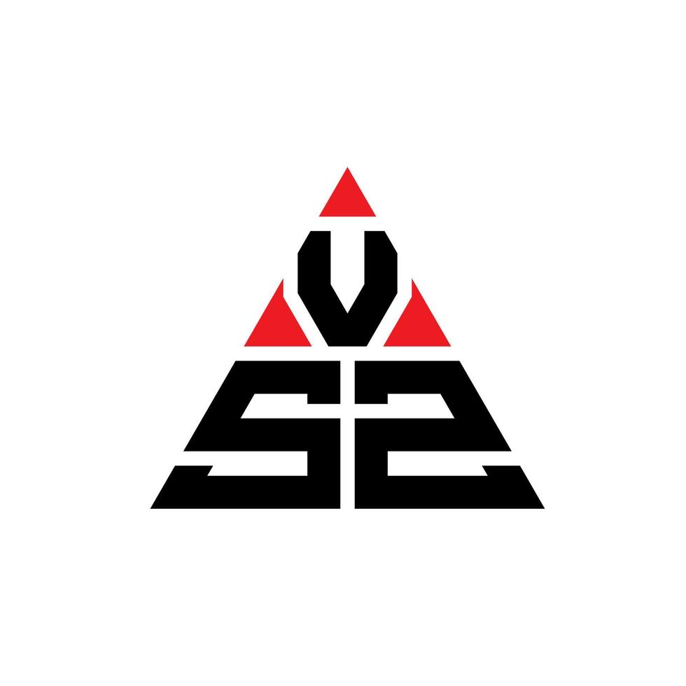 design de logotipo de letra de triângulo vsz com forma de triângulo. monograma de design de logotipo de triângulo vsz. modelo de logotipo de vetor de triângulo vsz com cor vermelha. logotipo triangular vsz logotipo simples, elegante e luxuoso.