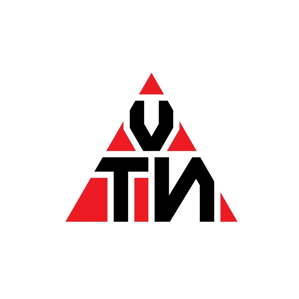 design de logotipo de letra de triângulo vtn com forma de triângulo. monograma de design de logotipo de triângulo vtn. modelo de logotipo de vetor de triângulo vtn com cor vermelha. logotipo triangular vtn logotipo simples, elegante e luxuoso.