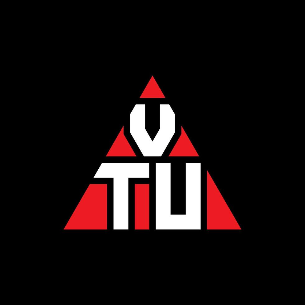 design de logotipo de letra de triângulo vtu com forma de triângulo. monograma de design de logotipo de triângulo vtu. modelo de logotipo de vetor de triângulo vtu com cor vermelha. logotipo triangular vtu logotipo simples, elegante e luxuoso.