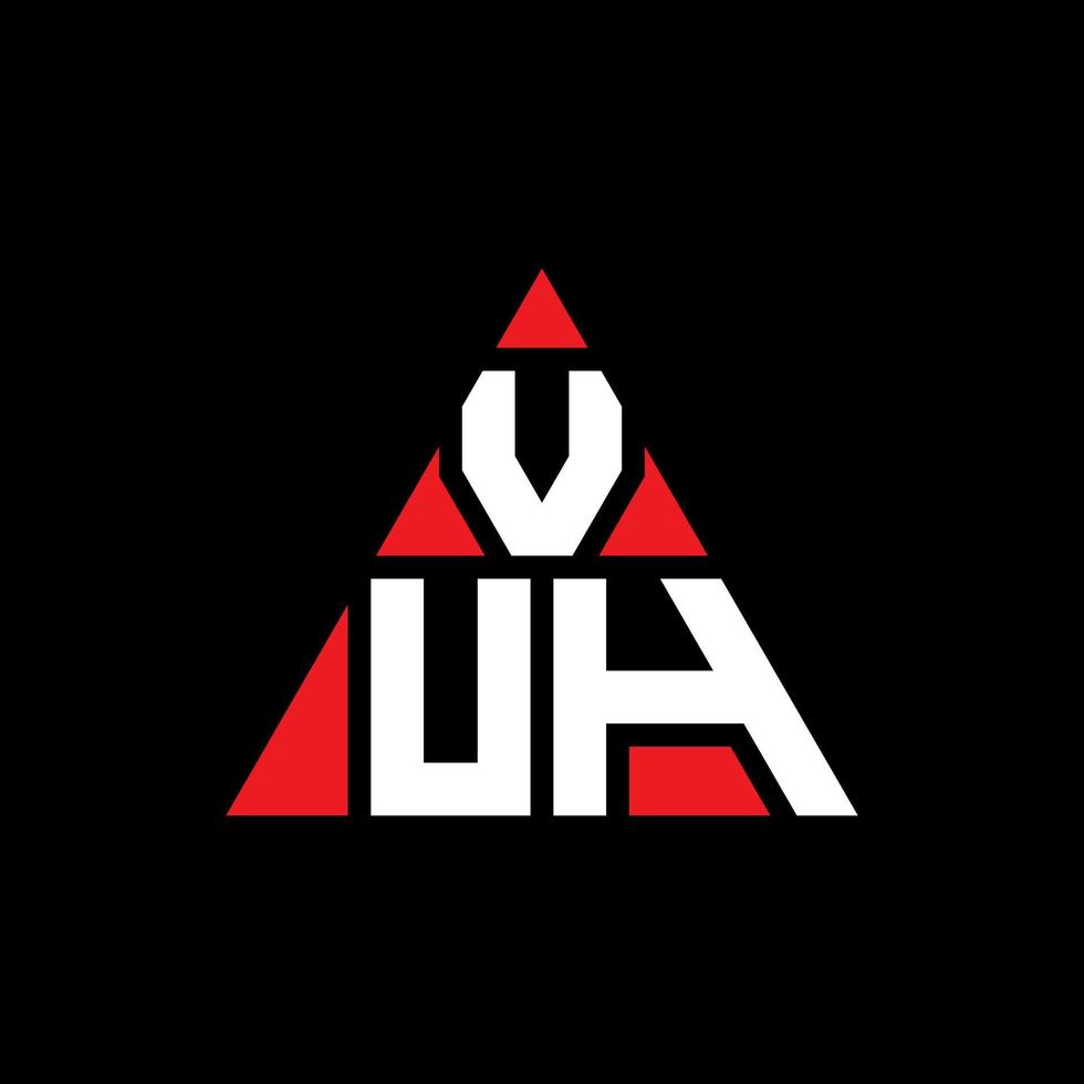 vuh design de logotipo de letra de triângulo com forma de triângulo. vuh monograma de design de logotipo de triângulo. modelo de logotipo de vetor de triângulo vuh com cor vermelha. vuh logotipo triangular logotipo simples, elegante e luxuoso.