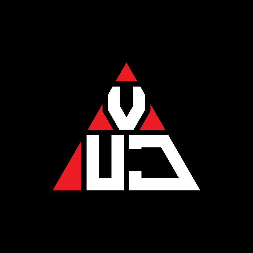 design de logotipo de letra de triângulo vuj com forma de triângulo. monograma de design de logotipo de triângulo vuj. modelo de logotipo de vetor de triângulo vuj com cor vermelha. vuj logotipo triangular logotipo simples, elegante e luxuoso.