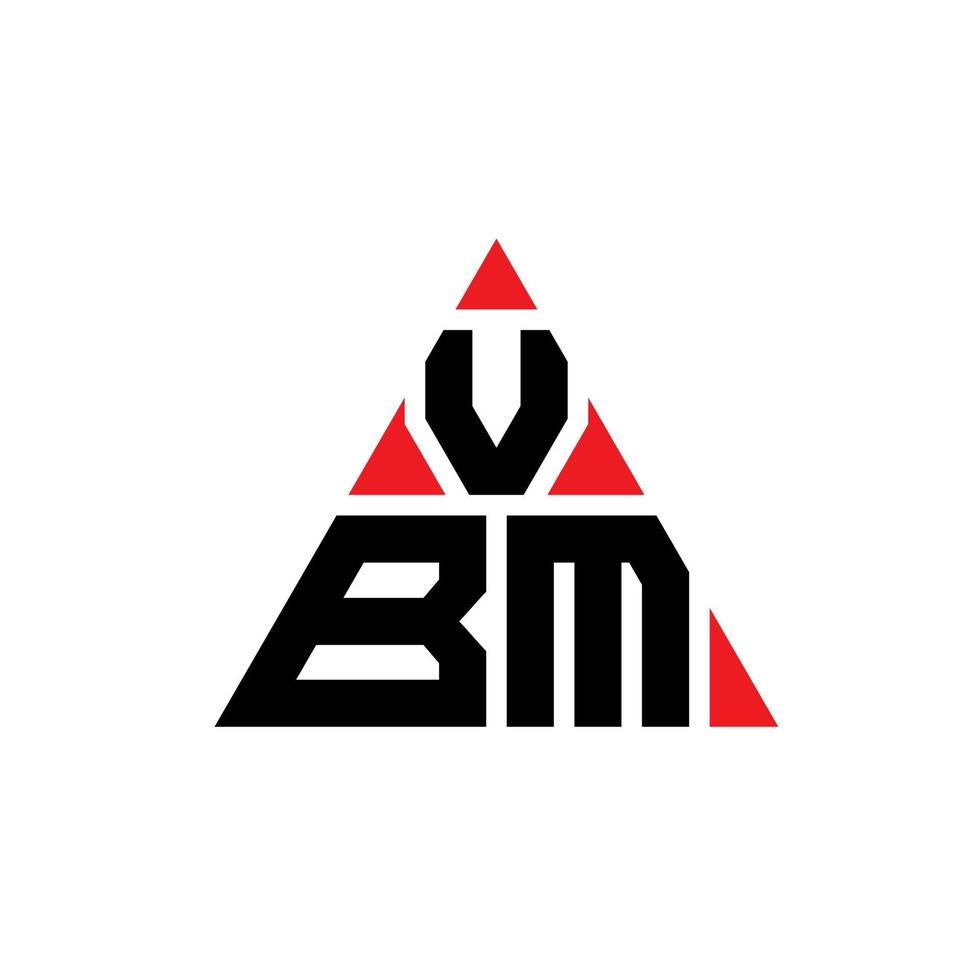 design de logotipo de letra de triângulo vbm com forma de triângulo. monograma de design de logotipo de triângulo vbm. modelo de logotipo de vetor de triângulo vbm com cor vermelha. logotipo triangular vbm logotipo simples, elegante e luxuoso.