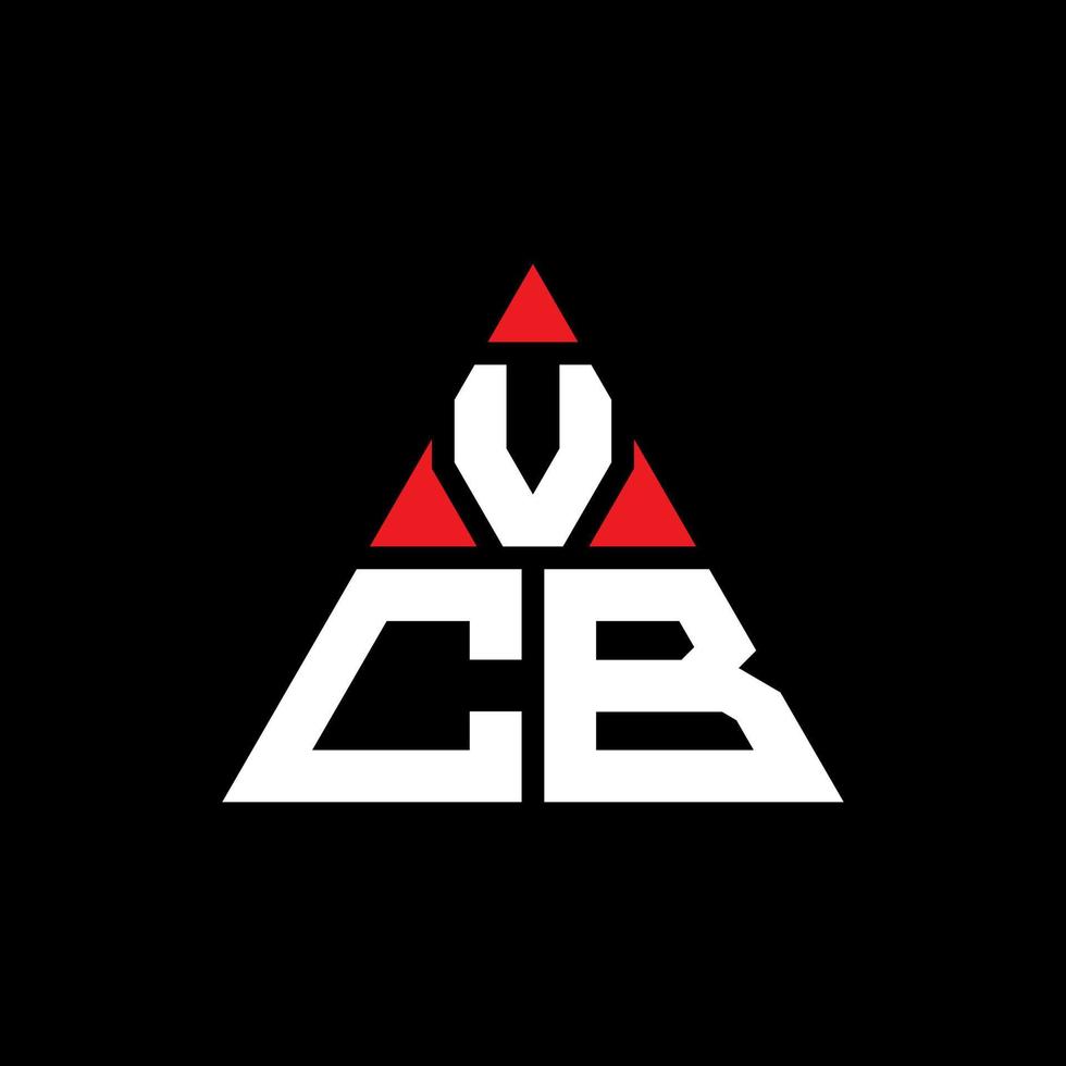 design de logotipo de letra de triângulo vcb com forma de triângulo. monograma de design de logotipo de triângulo vcb. modelo de logotipo de vetor de triângulo vcb com cor vermelha. logotipo triangular vcb logotipo simples, elegante e luxuoso.