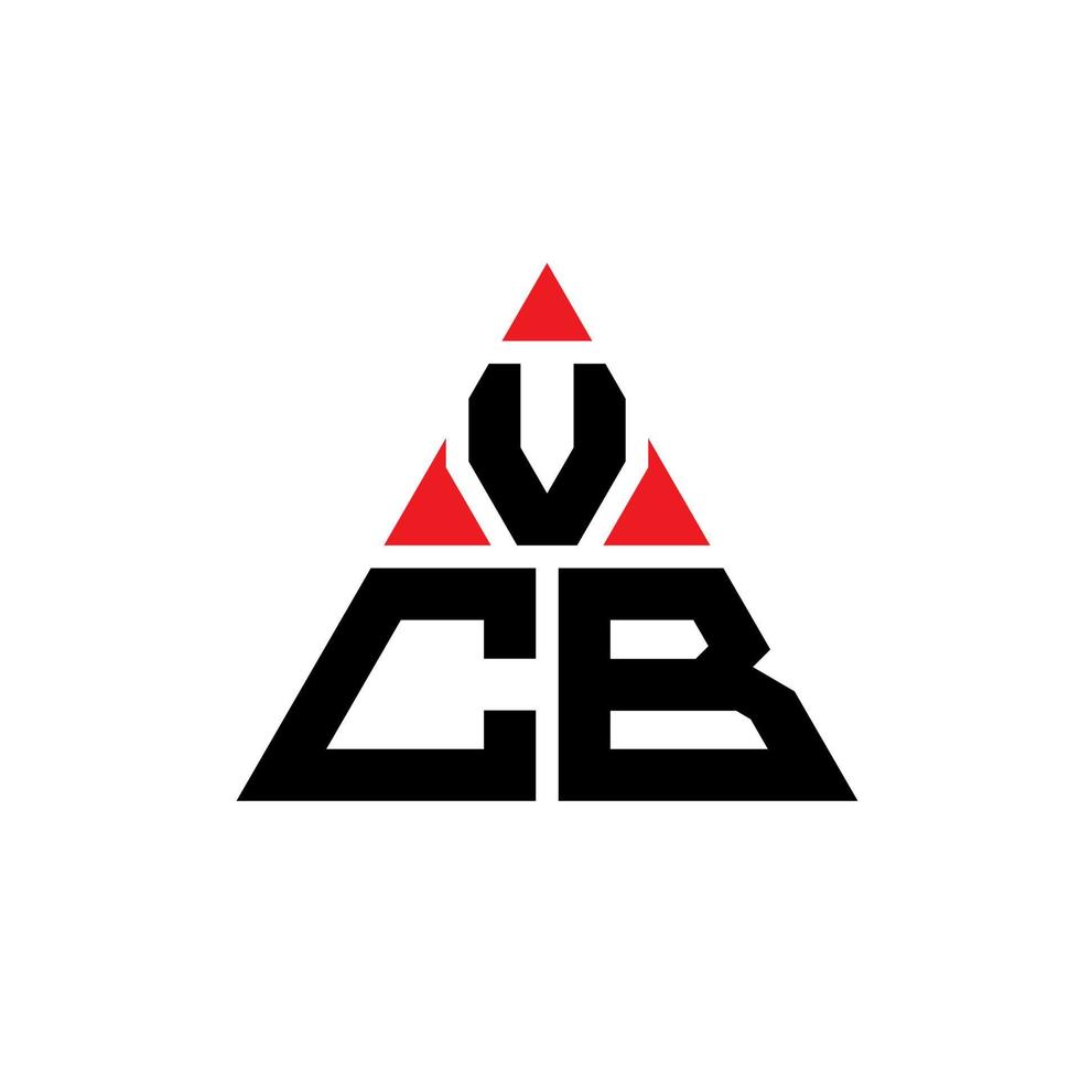 design de logotipo de letra de triângulo vcb com forma de triângulo. monograma de design de logotipo de triângulo vcb. modelo de logotipo de vetor de triângulo vcb com cor vermelha. logotipo triangular vcb logotipo simples, elegante e luxuoso.