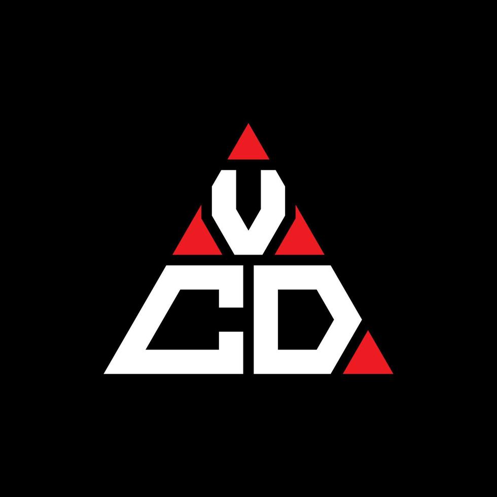 design de logotipo de letra de triângulo vcd com forma de triângulo. monograma de design de logotipo de triângulo vcd. modelo de logotipo de vetor de triângulo vcd com cor vermelha. logotipo triangular vcd logotipo simples, elegante e luxuoso.