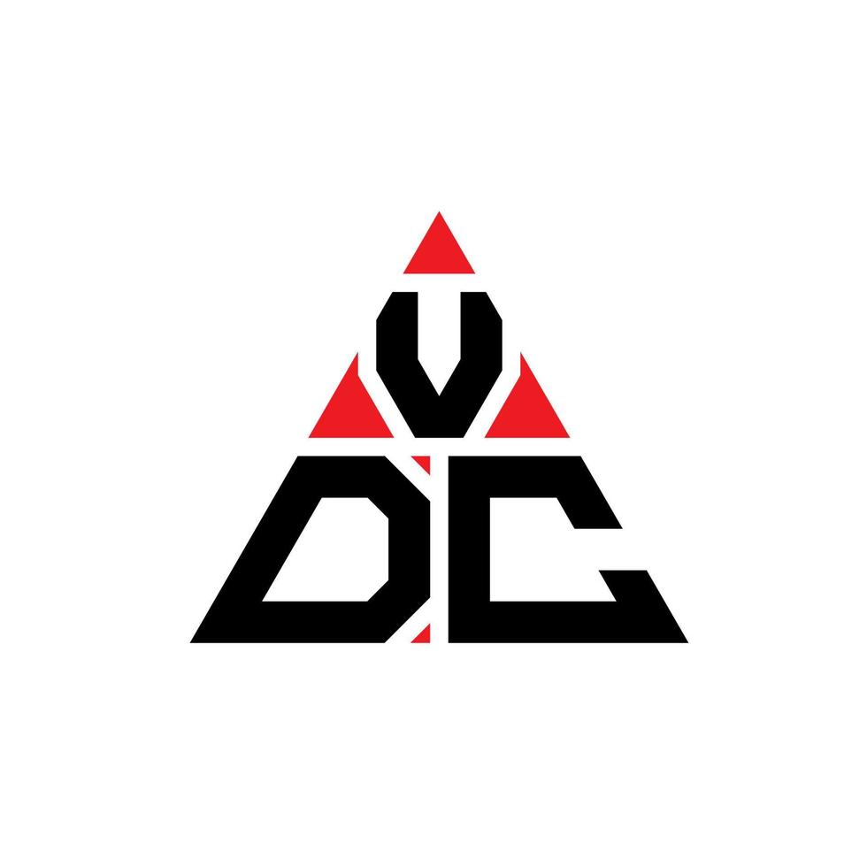 design de logotipo de letra de triângulo vdc com forma de triângulo. monograma de design de logotipo de triângulo vdc. modelo de logotipo de vetor de triângulo vdc com cor vermelha. logotipo triangular vdc logotipo simples, elegante e luxuoso.