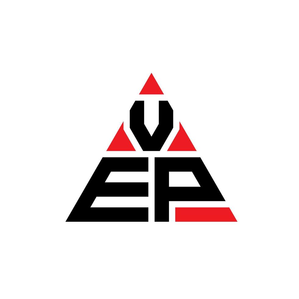 design de logotipo de letra de triângulo vep com forma de triângulo. monograma de design de logotipo de triângulo vep. modelo de logotipo de vetor de triângulo vep com cor vermelha. logotipo triangular vep logotipo simples, elegante e luxuoso.