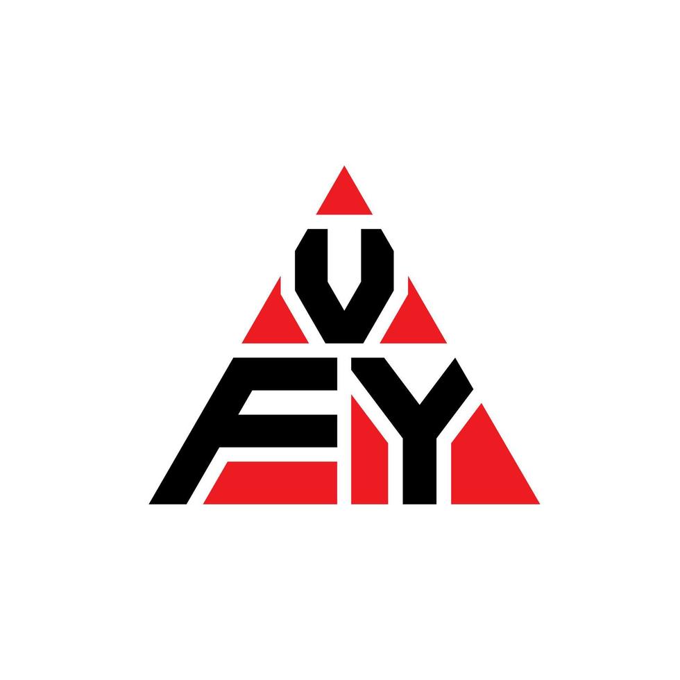 design de logotipo de letra triângulo vfy com forma de triângulo. monograma de design de logotipo de triângulo vfy. modelo de logotipo de vetor de triângulo vfy com cor vermelha. logotipo triangular vfy logotipo simples, elegante e luxuoso.