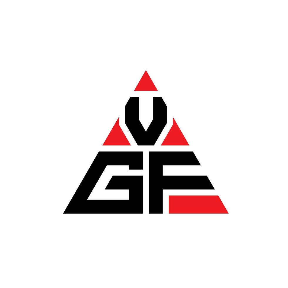 design de logotipo de letra de triângulo vgf com forma de triângulo. monograma de design de logotipo de triângulo vgf. modelo de logotipo de vetor de triângulo vgf com cor vermelha. logotipo triangular vgf logotipo simples, elegante e luxuoso.