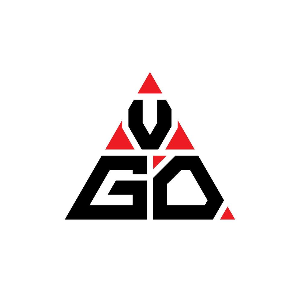 design de logotipo de letra de triângulo vgo com forma de triângulo. monograma de design de logotipo de triângulo vgo. modelo de logotipo de vetor de triângulo vgo com cor vermelha. logotipo triangular vgo logotipo simples, elegante e luxuoso.