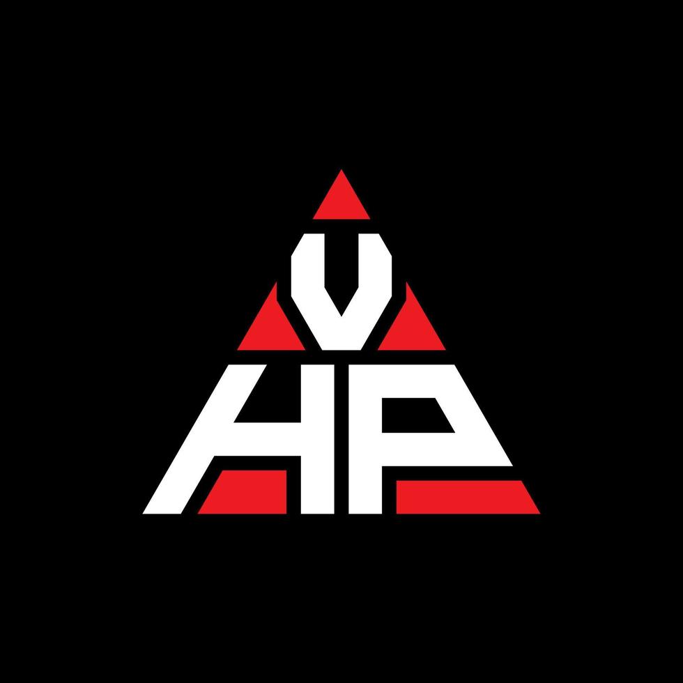 design de logotipo de letra de triângulo vhp com forma de triângulo. monograma de design de logotipo de triângulo vhp. modelo de logotipo de vetor de triângulo vhp com cor vermelha. logotipo triangular vhp logotipo simples, elegante e luxuoso.