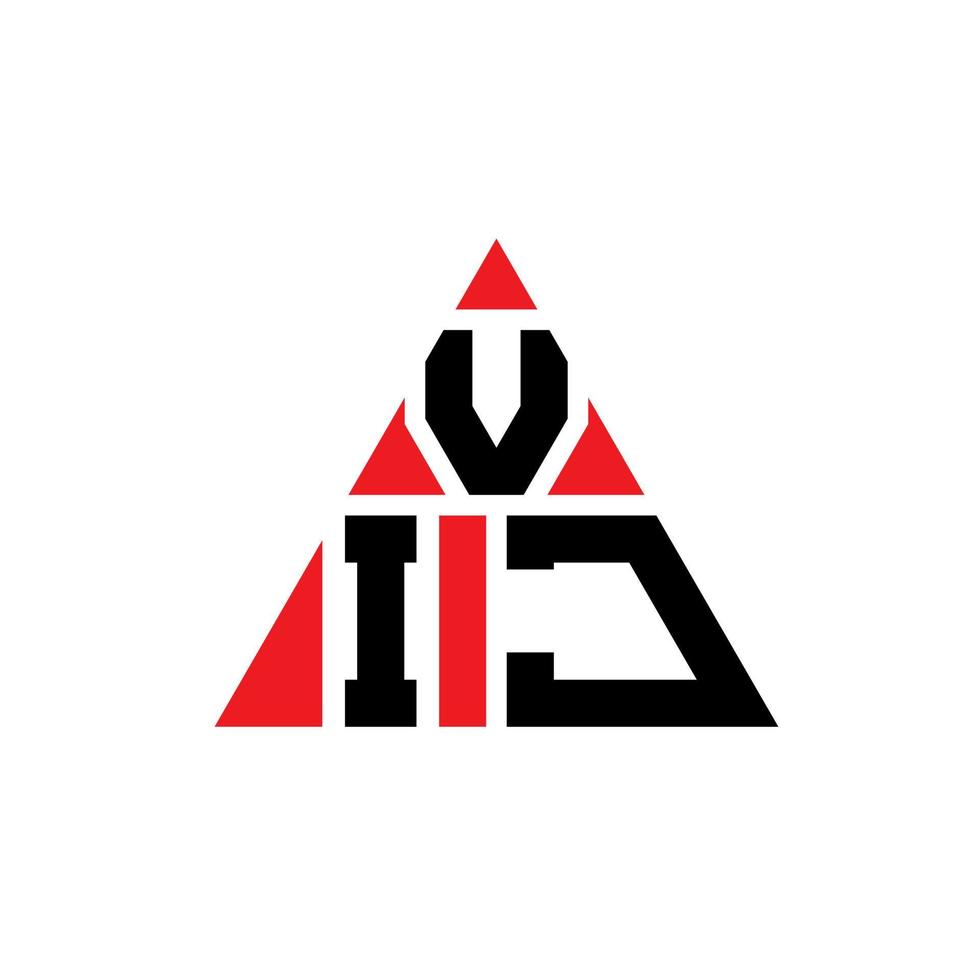 vij design de logotipo de letra de triângulo com forma de triângulo. vij monograma de design de logotipo de triângulo. modelo de logotipo de vetor de triângulo vij com cor vermelha. vij logotipo triangular logotipo simples, elegante e luxuoso.