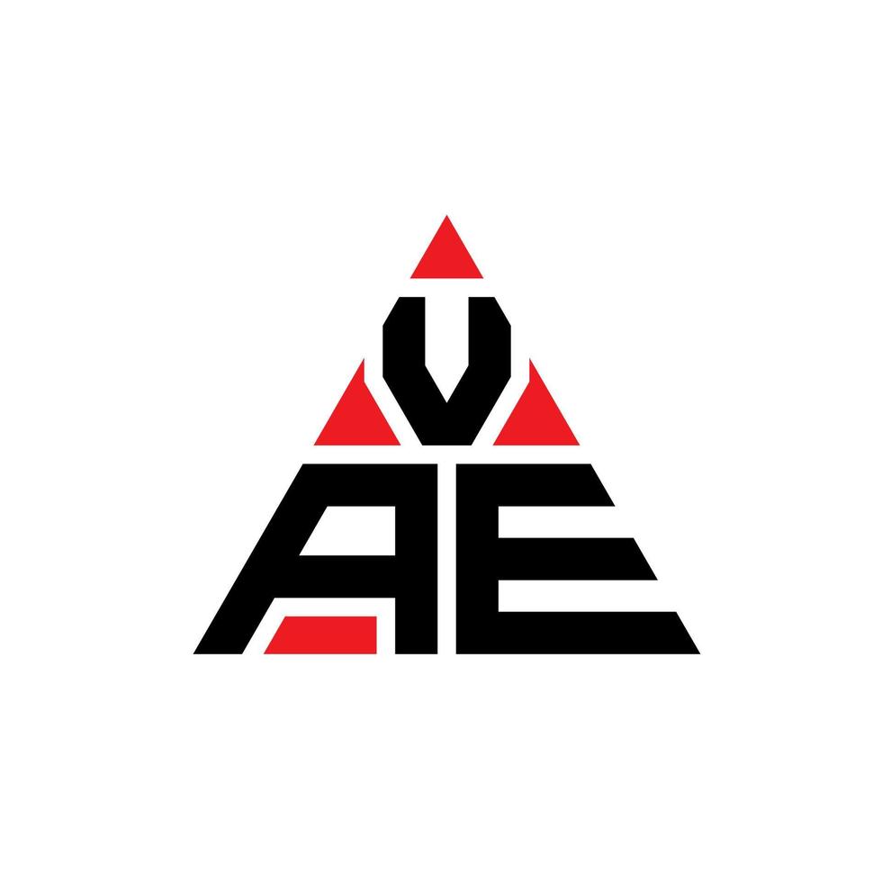 design de logotipo de letra de triângulo vae com forma de triângulo. monograma de design de logotipo de triângulo vae. modelo de logotipo de vetor de triângulo vae com cor vermelha. vae logotipo triangular logotipo simples, elegante e luxuoso.