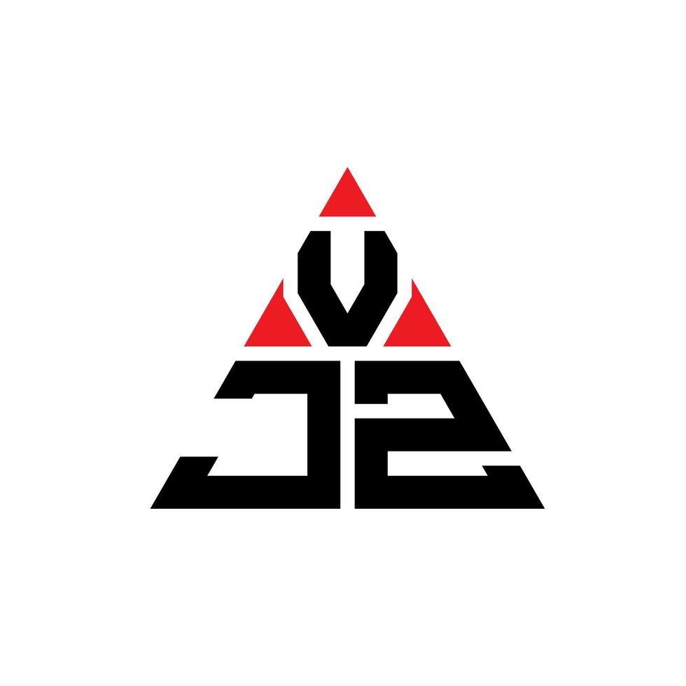design de logotipo de letra de triângulo vjz com forma de triângulo. monograma de design de logotipo de triângulo vjz. modelo de logotipo de vetor de triângulo vjz com cor vermelha. logotipo triangular vjz logotipo simples, elegante e luxuoso.