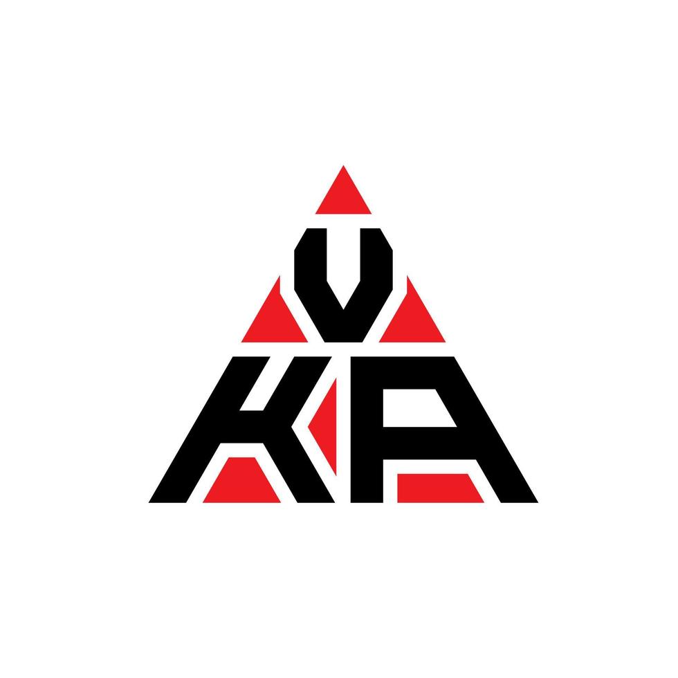 design de logotipo de letra de triângulo vka com forma de triângulo. monograma de design de logotipo de triângulo vka. modelo de logotipo de vetor de triângulo vka com cor vermelha. logotipo triangular vka logotipo simples, elegante e luxuoso.